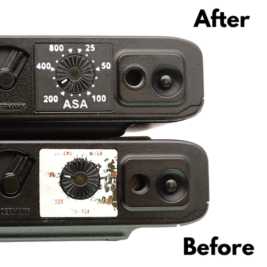 Targhetta ISO di ricambio (2 pezzi) per Minox 35 GT, GL, ML e EL