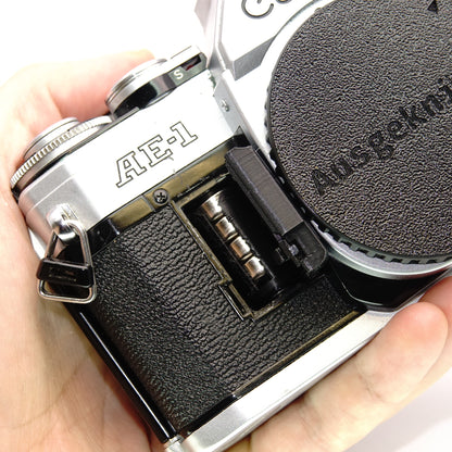 Battery adapter (4x LR44 to 4LR44/PX28) for Canon AE-1, A-1, Mamiya 645 & Pentax 67