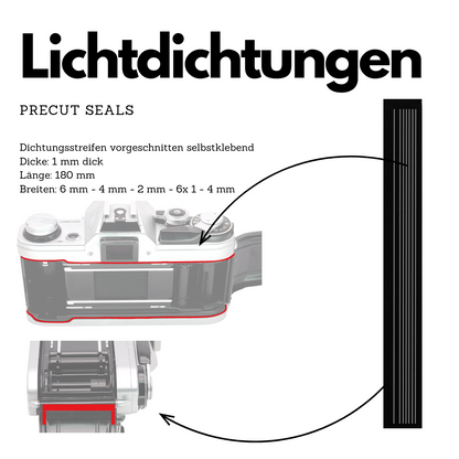 Universal light seal set with mirror damper for Canon, Nikon, Minolta & Olympus