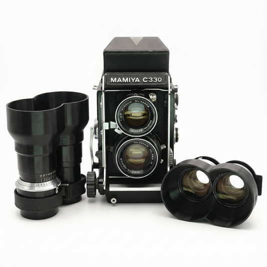 Pare-soleil pour objectifs Mamiya C330 / C220 / C33 (55mm - 250mm)